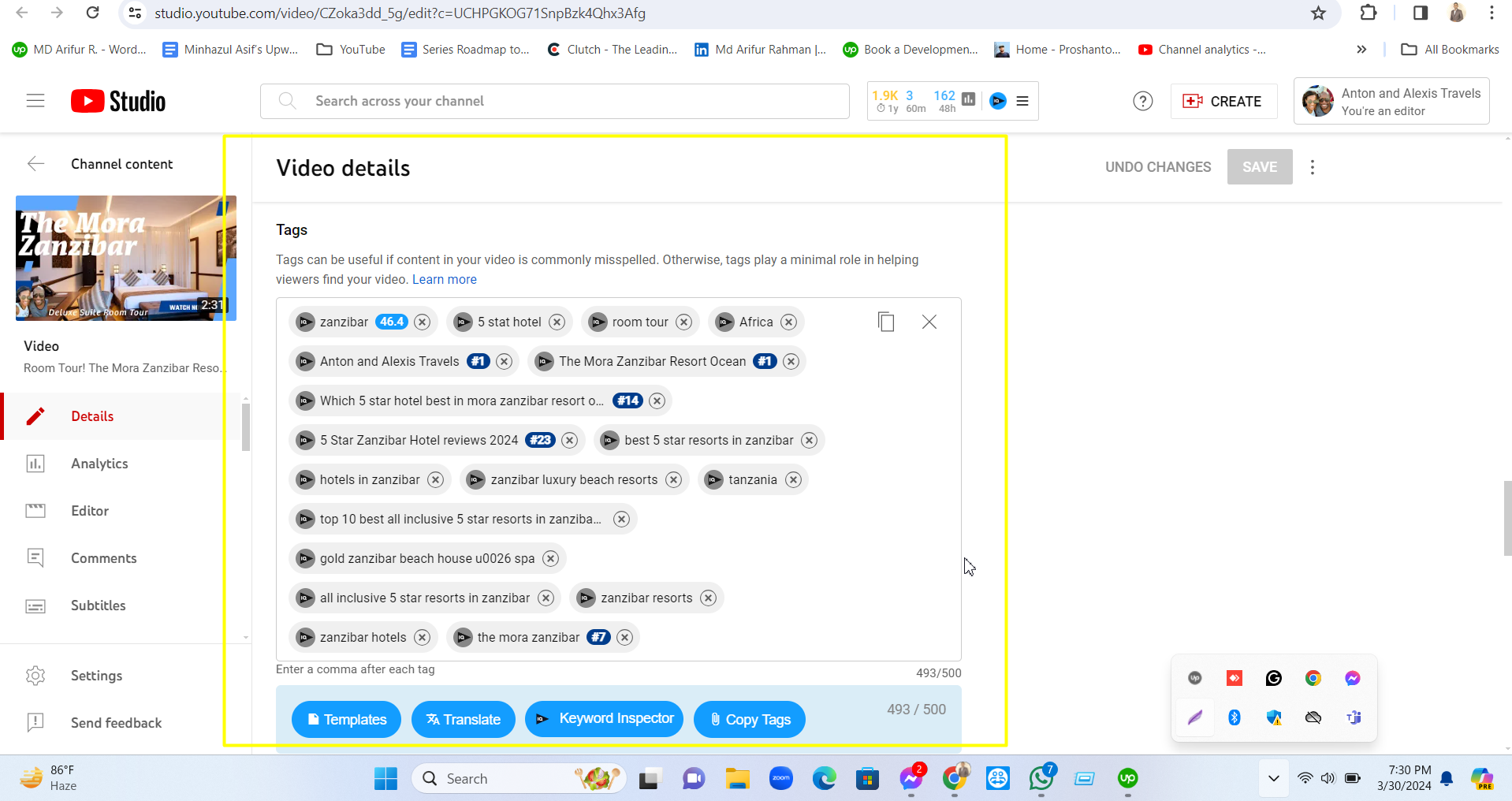 YouTube Video SEO Optimization and Tags Research and Setup 